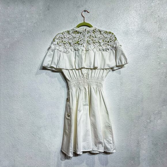 Self Portrait White Hudson Mini Dress Sz 6 - Picture 11 of 14